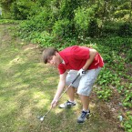 Junior Jacob St. Amand shows off his swing.