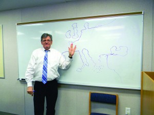 Dr. Link throws up the Vulcan Salute, which has become somewhat of a gang sign for Dr. Link. Photo: Elizabeth Roos