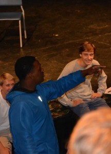 Senior Tim Coleman spits hot rhymes in the Fine Arts Center on Friday mornings. Photo: Michael Simon