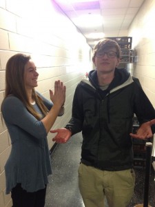 Junior Jack McMillin fends off females left and right.