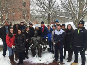 Students posed for a group picture at Indiana University. Photo: Gavin Bradley