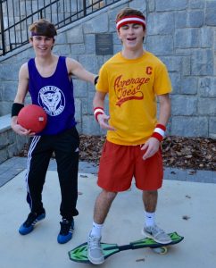 Seniors Drew and Josh Simons,celebrate Halloween in 2015 by dressing up as characters from the movie “Dodgeball.” Photo: Lee Wilson