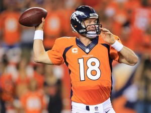 Peyton manning gets ready to throw to one of his many talented wide receivers. Photo: Business Insider
