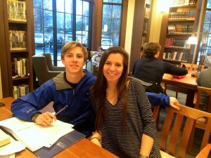 Senior Jessica Castro and junior Andy Bainton try to answer a few questions on their inter-grade relationship. Photo: Libby Sams