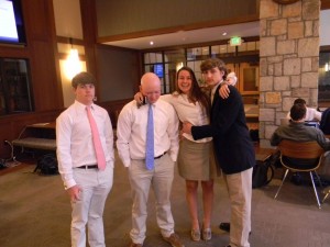 Juniors Jake Richards, Peyton Attridge, Darby Cochran, and Mick Assaf (L-R) have mixed emotions about the new dress code. Photo: Josh Blank