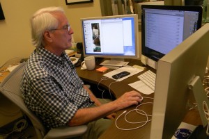 Mr. DeRosa works in the computer offices on the first floor of the Arthur M. Blank Upper School. Photo: Alyse Greenbaum