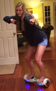 Junior Kate Bethel enjoys cruising around on her hoverboard. Photo: Kate Bethel