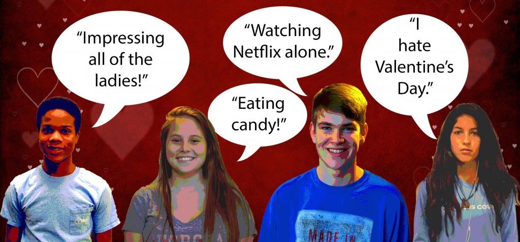 Sophomore Donn Boddie, junior Ashely Estroff, senior Bailey O'Sullivan and freshman Veronica Sandoval share their favorite things about Valentine's Day. Photo: Christopher Howard
