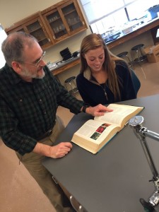 Senior Caroline Hopkins reviews information with Mr. Ballard to assure that she understands specific concepts. Photo: Dori Greenberg