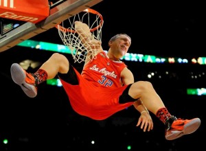 This photo of Pete Pope dunking have recently emerged. Photo: Jonathan Rushton