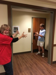 Mrs. Culp walks down the hall to find Jack Rubenstein exiting the female bathroom Credit: Brian Sloan