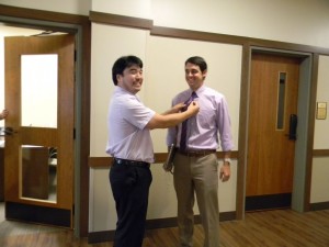 Mr. Hattori will miss the special friendships he has formed with his co-workers, especially Mr. Whyte. Photo: Sarah Kitchen