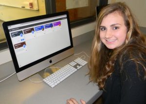 Sophomore Jill Rawls starts to get comfortable with the new Google program. Photo: Eden Kerker