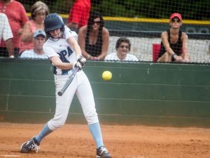 Senior Laura Shelton expertly hitting the ball Photo: Mr. Shelton