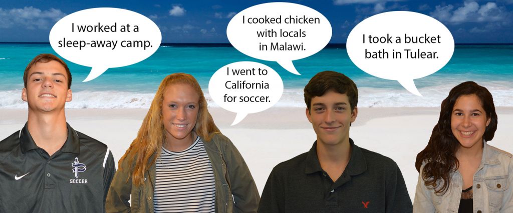 (L-R) Senior Sammy Lettes, sophomore Hannah White, senior Lex Trevelino, and junior Erica Tashma share their favorite experiences. Photos: Landon Goldstein