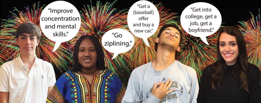 (L-R) Junior Joseph "Sneaky" Mathias, freshman Kennedy Tate, junior Jaden Steagall,and senior Lizabeth Frohwein share their 2017 plans. Photos: Landon Goldstein