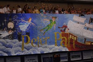 The class of 2015 unveils their senior banner during Spirit Week 2015. Photo: Fred Assaf