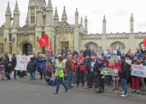Refugees are welcomed by the residents of Cambraige in the King's Parade. Photo: Geograph